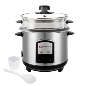 SQ Professional Lustro Stainless Steel Rice Cooker & Steamer 1.8L - 700W