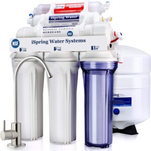 iSpring RCC7AK 6-Stage Reverse Osmosis Drinking Water Filter System with Alkaline Remineralization-Natural pH