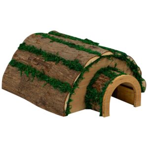Woodside Wooden Hedgehog House & Hibernation Shelter with Bark Roof