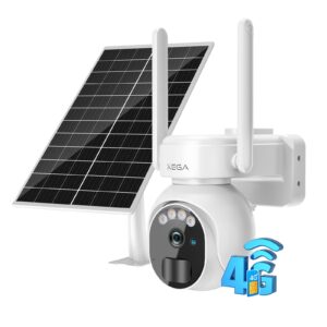 Xega 4G LTE Security Camera No WiFi With SIM Card 2K Super HD Solar Powered Wireless Outdoor 4G Security Camera PIR Motion Sensor Night Vision 2 Way Talk