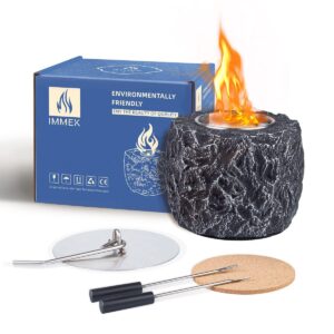 IMMEK Table Top Fire Pit with 2 Roasting Sticks Fire Bowl