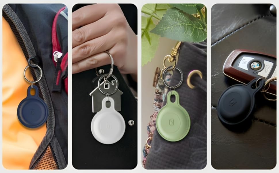 easy to clean and excellent shock absorption air tag keyring