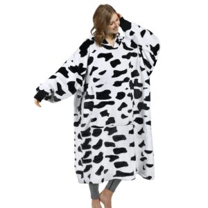 Extra Long Cow Print Hoodie Blanket Oversized