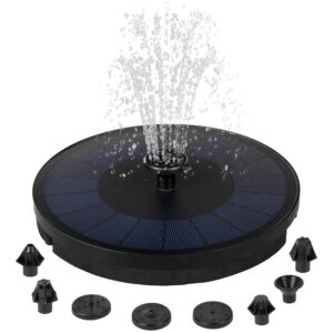 ASAB 1.5W Solar Water Fountain with 7 Nozzles Waterproof Solar Fountain Pump Outdoor Pond Fountain No Electricity Required Water Feature Pump Solar Panel Fountain for Bird Bath Garden Fish Patio Law
