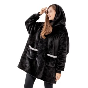 Aisbo Sherpa Fleece Blanket Hoodie Women - Oversized Wearable Hoodie Blanket for Mens Adult