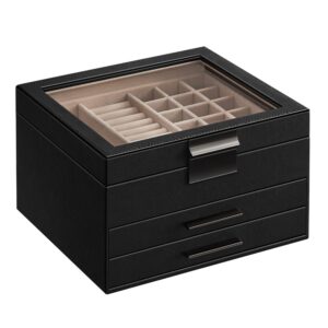 SONGMICS Jewellery Box with Glass Lid
