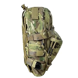 MOLLE straps on the back and sides for attaching accessories and equipment.