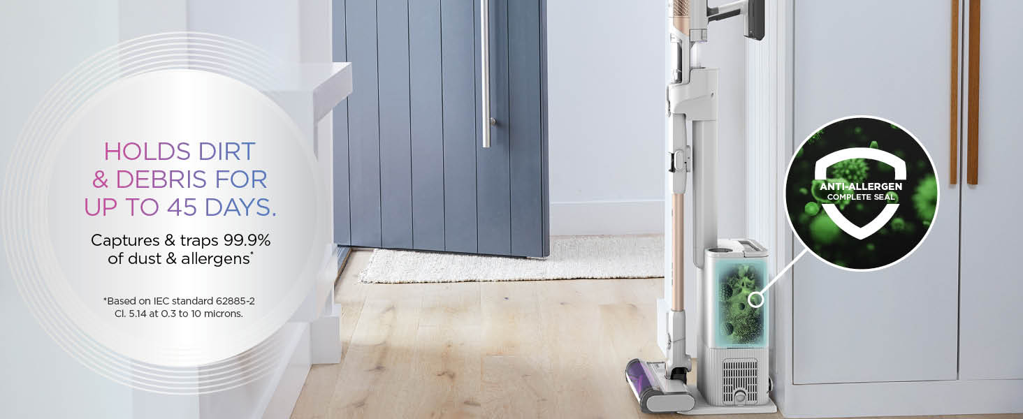 Shark Detect Pro Cordless Vacuum Cleaner, 2L Auto-Empty, Light, Flexible Anti Hair Wrap, Pet Tools