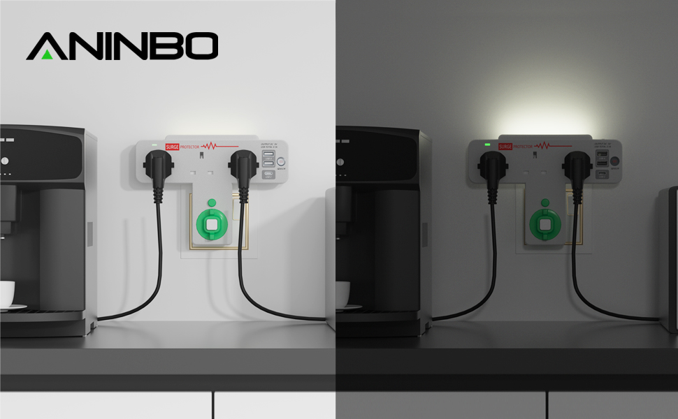 wall extension plug with night light