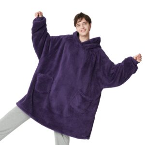Bedsure Oversized Wearable Blanket Hoodie Women - Fluffy Fleece Hoodie Blanket for Adults Men