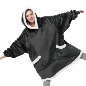 Bedsure Wearable Blanket Hoodie Women - Sherpa Fleece Hoodie Blanket for Adults Men