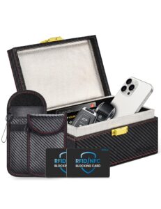WHonor Faraday Box with Pouch 2 Pack for Car Keys and RFID Blocking Card 2 Pack