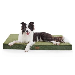Bedsure Extra Large Dog Bed Washable - Orthopedic Dog Pillow and Mattress Mat for Dog Crate with Removable Plush Sherpa Cover
