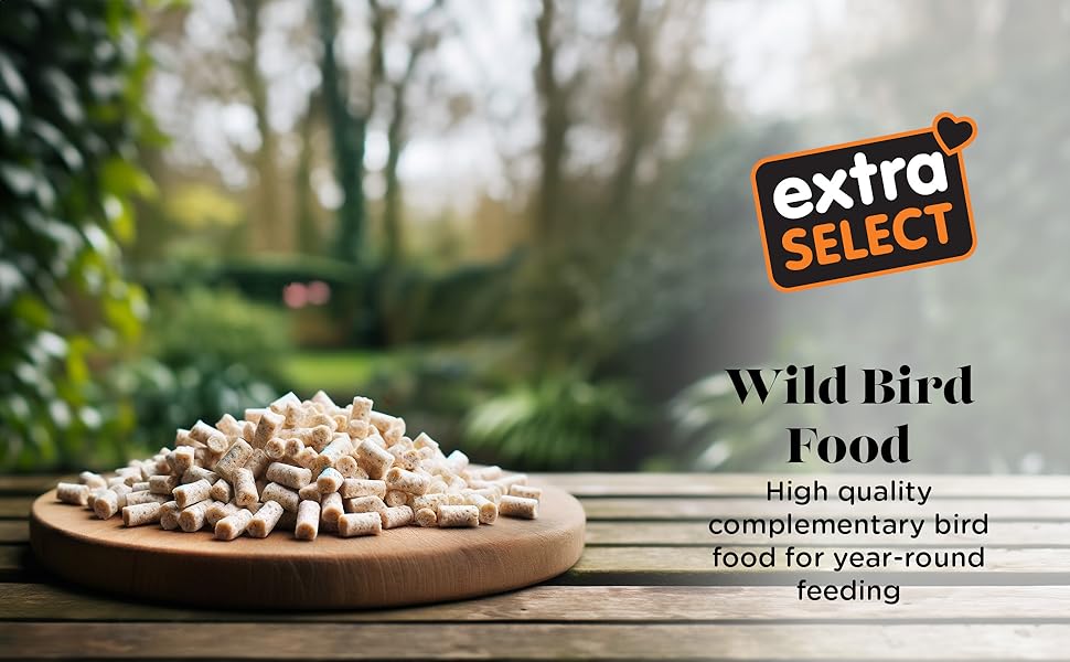 Pile of suet pellets representing the Extra Select wild bird food. 