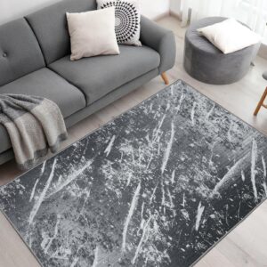 Vamcheer Machine Washable Rugs for Living Room - Modern Soft Faux Short Pile Area Rugs for Bedroom Dining Room Abstract Carpet for Office Kitchen Non Slip Non Shedding