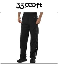 Men's Waterproof Trousers Lightweight Breathable Rain Overtrousers with 3 Zip Pockets