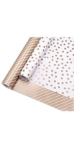 10m champagne gold wrapping paper roll(2 styles optional)