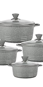 marble cookware grey stockpot