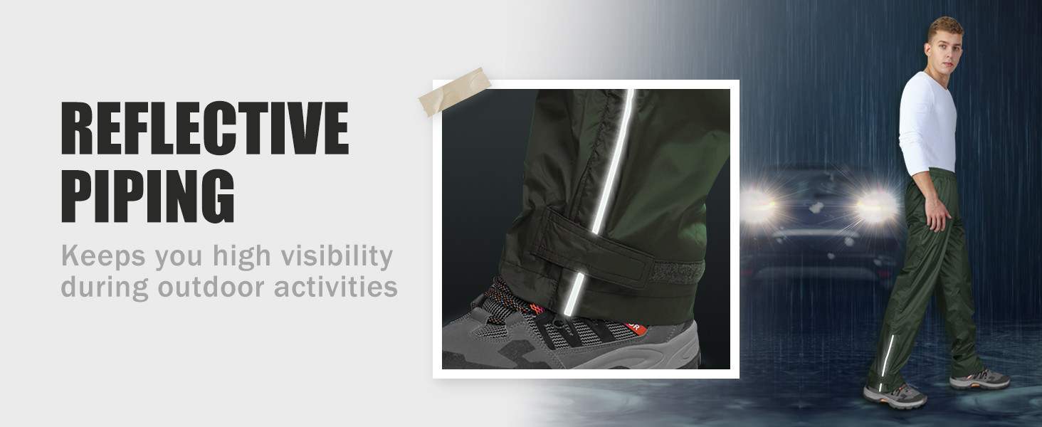waterproof golf trousers mens waterproof over trousers reflective piping rain pants