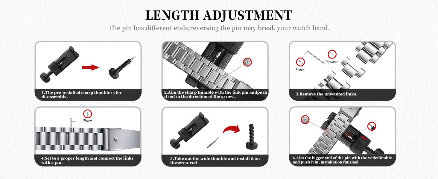 Replacement Universal Metal Strap for Men Women