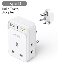 UK to India Plug Adapter