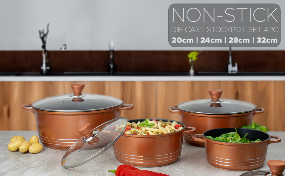 5pc stockpot set, potset, aluminium cookware