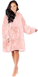hoodie blanket hood over size jumper women sweat men fleece snuggle comfort super soft smooth wear