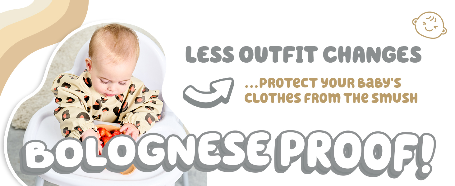 baby food bibs with sleeves baby sleeved bib baby smock baby smock bib baby weaning bib