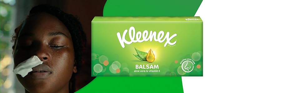 Kleenex Balsamo - Fazzoletti Con Aloe Vera E Vitamina E (Scatola Da 64 Fogli)