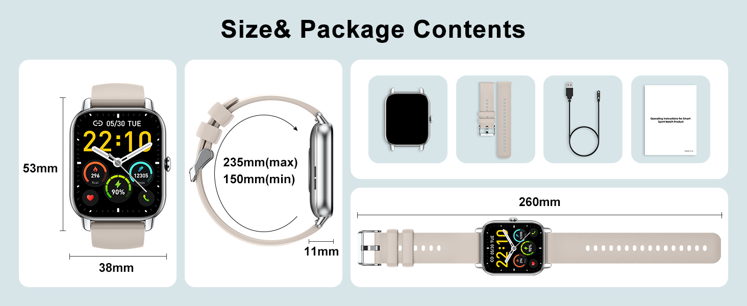 Smart Watches for Women and Men, Fitness Watch SpO2/Heart Rate/Sleep Monitor