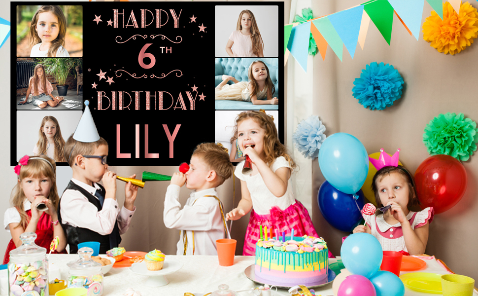 rose gold happy birthday banner