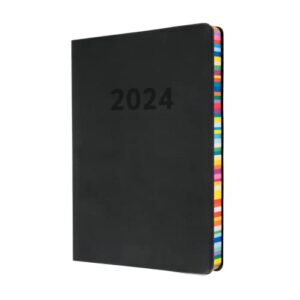 Collins Edge Rainbow 2024 Diary A5 Week to View Planner - Lifestyle Planner and Organiser for Office