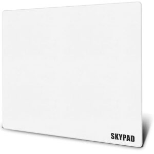 SkyPAD Glass 3.0 XL Gaming Mouse Pad with Text Logo | Professional Large Mouse Mat | 400x500mm | White | Special glass surface with improved precision and speed