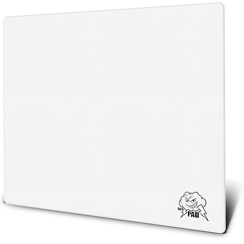 SkyPAD Glass 3.0 XL Gaming Mouse Pad with Cloud Logo | Professional Large Mouse Mat | 400x500mm | White | Special Glass Surface with Improved Precision and Speed