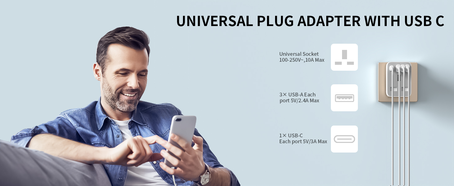 UK to European Schuko Travel Plug Adapter