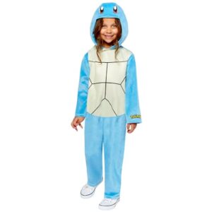 amscan Unisex Officially Licensed Pokémon Squirtle Hooded Jumpsuit Kids Fancy Dress Costume Age: 3-12yrs