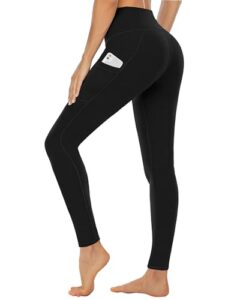 Campsnail Leggings for Women UK with Pockets High Waisted Ladies Black Sport Stretchy Gym Leggings Running Soft Opaque Tummy Control Yoga Pants Workout Hiking…