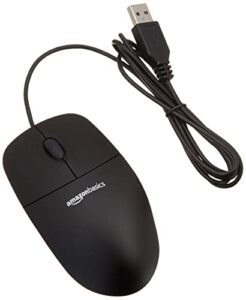 Amazon Basics 3-Button USB Optical Mouse Black
