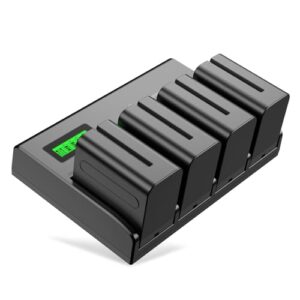 Powerextra 4 Channel Battery Charger with LCD Display for Sony NP-F970