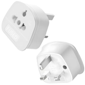 2 Pack European to UK Plug Adaptor