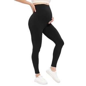 VALANDY Maternity Leggings Over Bump Buttery Soft Belly Support Stretchy Adjustable High Waisted Pregnancy Pants Yoga Pajama
