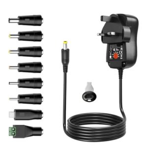 Outtag 36W 12V Power Supply 3V 4.5V 5V 6V 7.5V 9V 12V 3A AC to DC Universal Power Adapter for CCTV Camera Router LED Strips Speakers Tablet Household Electronic Devices