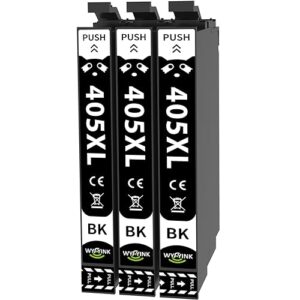 WYFYINK 405XL Compatible with Epson 405 XL 405XL Black Ink Cartridges for Epson WF 4820 for WorkForce Pro WF-3820 WF-3825 WF-4825 WF-4830 WF-7310 WF-7830 WF-7835 WF-7840 Printer (3 Black)