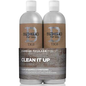 Bed Head for Men by TIGI | Clean Up Shampoo and Conditioner Set | Moisturising And Smoothing Daily Haircare For Healthy Hair and Scalp | Ideal For Normal Hair | 2x750ml