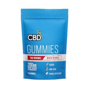 CBDfx 200mg CBD High Strength Mixed Berry Gummies 25mg CBD per Gummy (8 Gummies per Pouch) - CBD Vegan Gummies