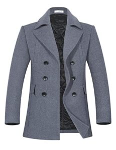 APTRO Mens Jacket Winter 80% Wool Coats Peacoat Warm Casual Overcoat Outwear Double Breasted Business Trench Jacket 2201