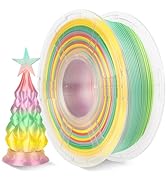 SUNLU PLA Rainbow Filament, Multicolor 3D Printer Filament, Color Change Each 8 Meters, Suitable ...