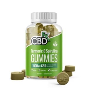 CBDfx 1500mg CBD High Strength Vegan Turmeric and Spirulina Gummies