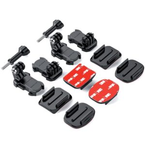 Sametop Helmet Sticky Mounts Adhesive Buckle Mount Screw Accessory Kit Compatible with GoPro Hero 12 11 10 Max 9 8 7 6 5 Session DJI Osmo Action Cameras (12 in 1)