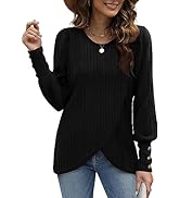 Aokosor Womens Jumper Ladies Sweatshirts Curved Hem Long Sleeve Tops Casual Loose